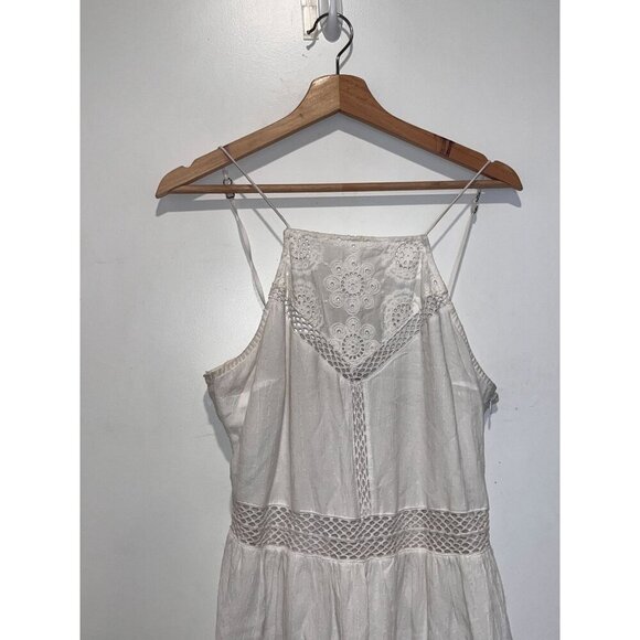 Abercrombie & Fitch White Lace Embroidered Sleeveless Pullover Women's Dress Siz - Picture 2 of 8